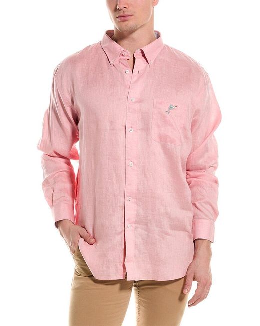 Castaway Pink Chase Linen Shirt for men