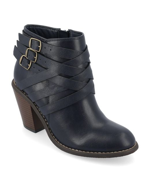 Journee Collection Blue Collection Wide Width Strap Bootie