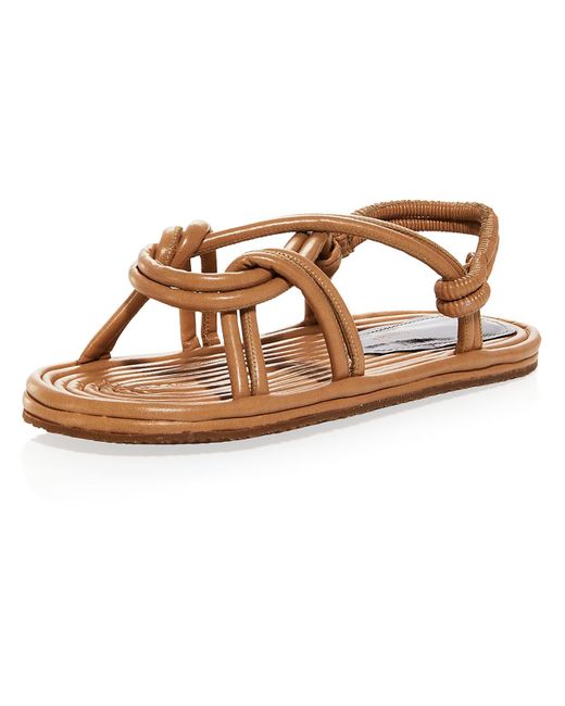 Proenza Schouler Brown Faux Leather Slingback Sandals