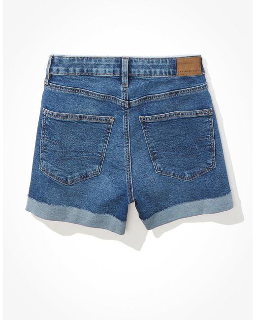 American Eagle Outfitters Blue Ae Stretch Denim Mom Shorts
