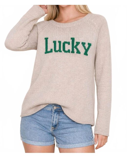 Kld. Signature Women's Natural Lucky Knit Sweater