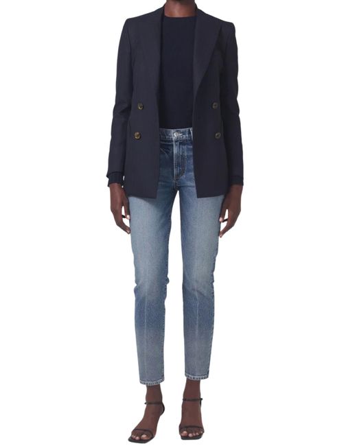 Citizens of Humanity Blue Ella Mid Rise Slim Crop Jeans