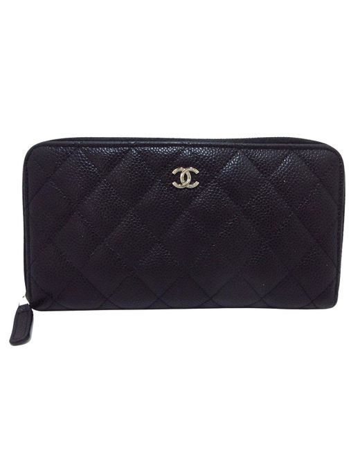 Chanel Blue Matelassé Leather Wallet (pre-owned)