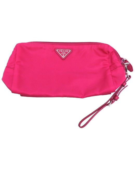 Prada Pink Tessuto Synthetic Clutch Bag (pre-owned)