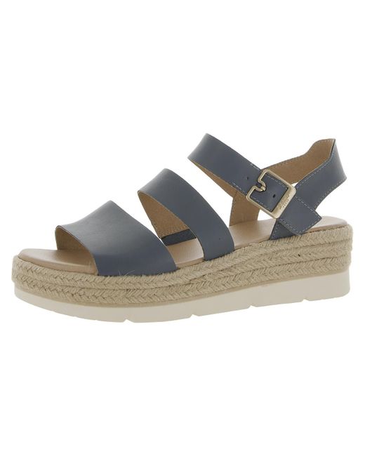 Dr. Scholls Once Twice Buckle Ankle Strap Wedge Sandals in Blue | Lyst