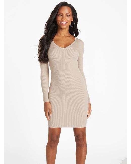 Guess Factory Molly Sweater Dress in Natural Lyst