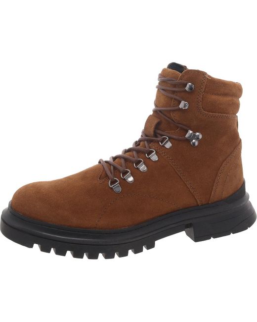 Steve Madden Brown Monty Suede Lug Sole Combat & Lace-Up Boots for men
