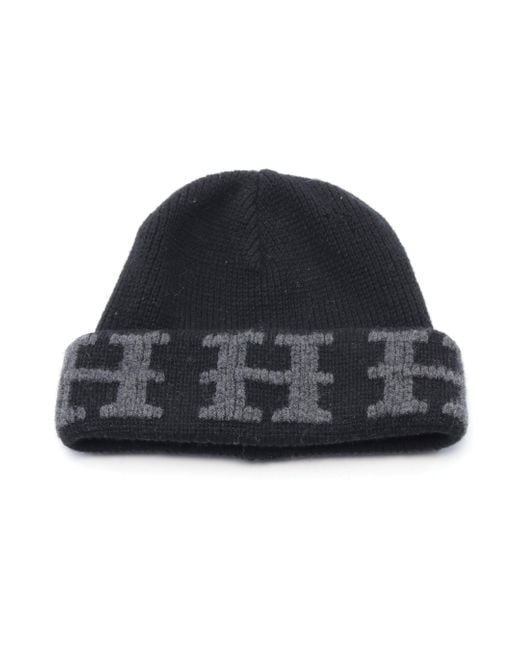 Hermès Black Knit Hat Beanie Cashmere Margiela Period