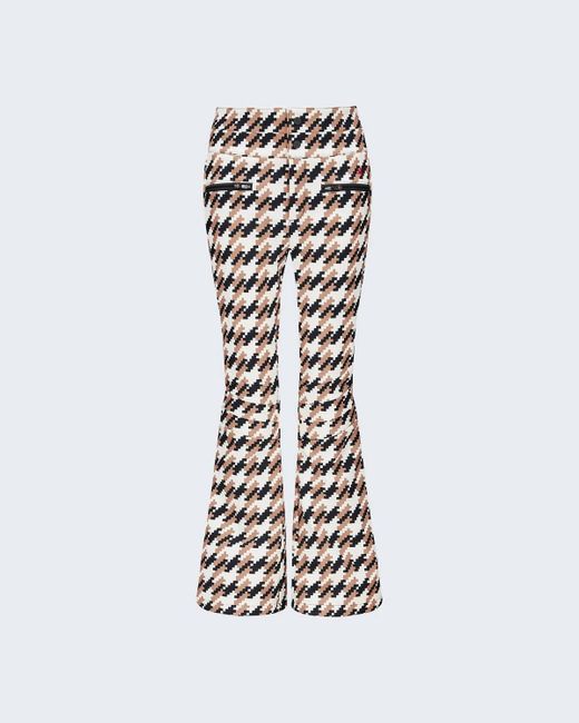 Perfect Moment White Aurora High Waist Flare Pant In Houndstooth Came