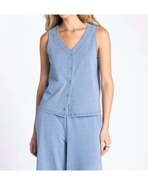Thread & Supply Blue Allium V-Neck Top