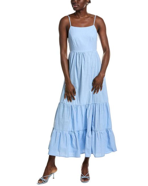 IPPONELLI Blue Tiered Midi Dress