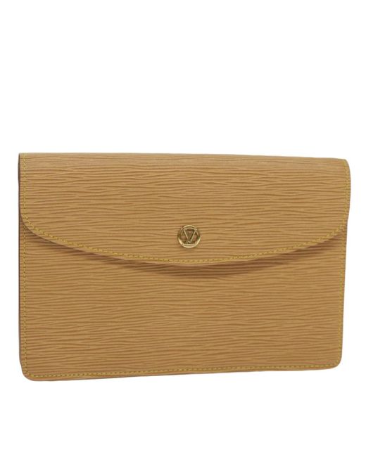 Louis Vuitton Natural Montaigne Leather Clutch Bag (pre-owned)