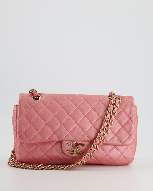 Chanel Pink Metallic Single Flap Shoulder Bag