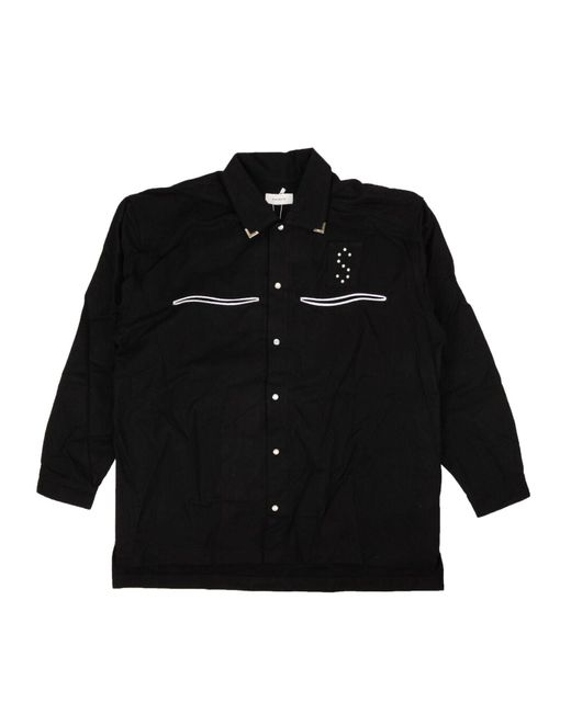 SAINTWOODS Black Star Flannel Shirt for men