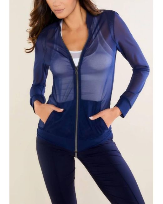 Anatomie Blue Addison Zip Front Lightweight Mesh Jacket