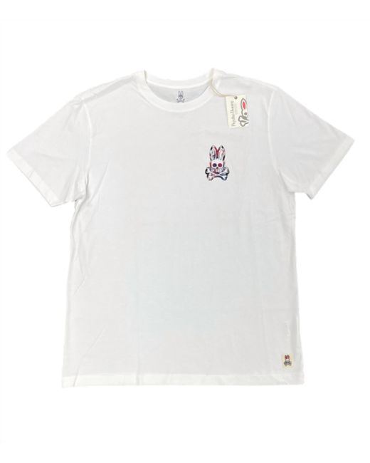 Psycho Bunny White Graphic Tee for men