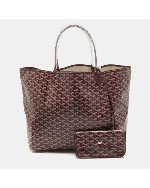 Goyard Brown Ine Coated Canvas And Leather Saint Louis Gm Tote