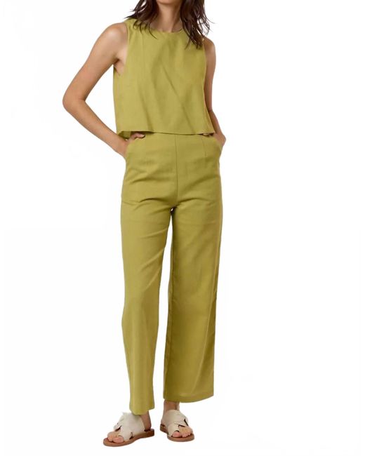 Lalavon Yellow Somewhere Sunny Linen Jumpsuit