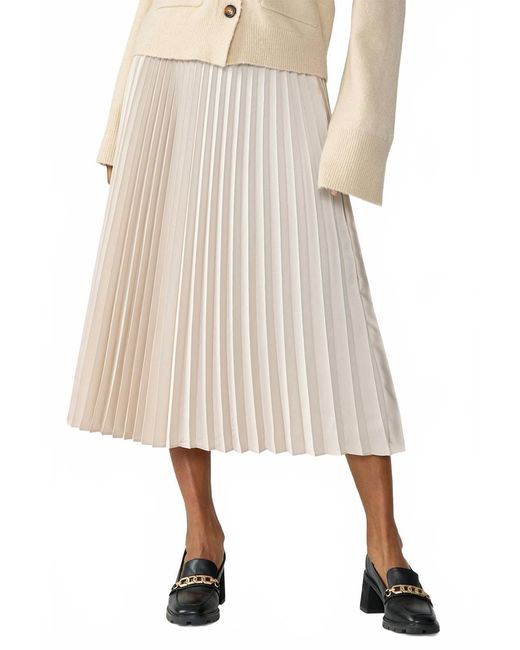 Sanctuary Natural Everyday Pleated Satin Skirt