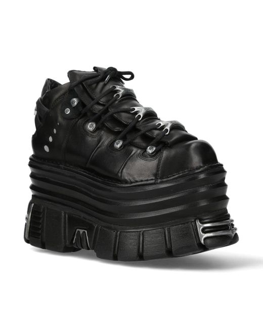 New Rock M-106-C181 Gothic Punk Chunky Platform Ankle Boots in Black | Lyst