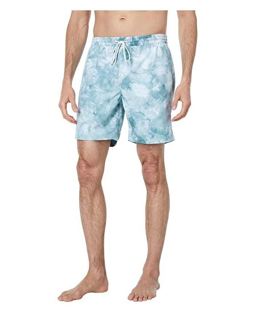 Outerknown Blue Tie-Dye Nomadic Volley Shorts Flat Front Jdm1992 for men