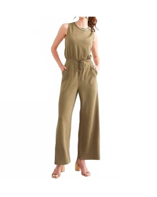 Davi & Dani Green Plus Solid Knit Jumpsuit