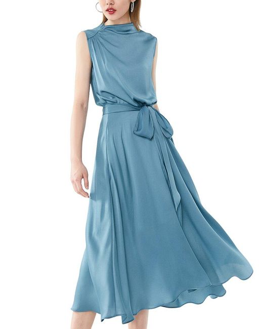 ONEBUYE Blue Midi Dress