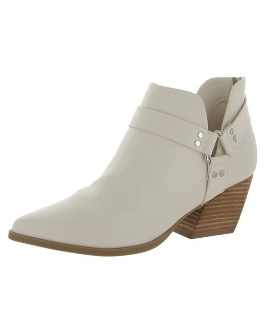 DV by Dolce Vita Gray Kramer Faux Leather Block Heel Ankle Boots