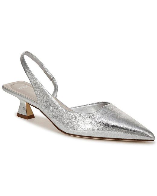 Franco Sarto White A-Devin Leather Slingback