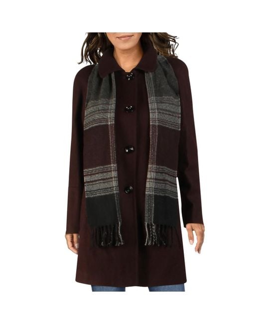 London Fog Black Wool Blend Cold Weather Walker Coat