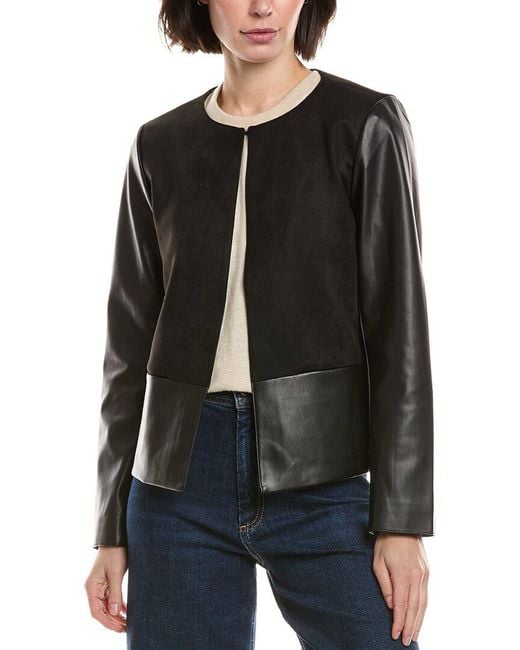 Vince Camuto Black Collarless Jacket