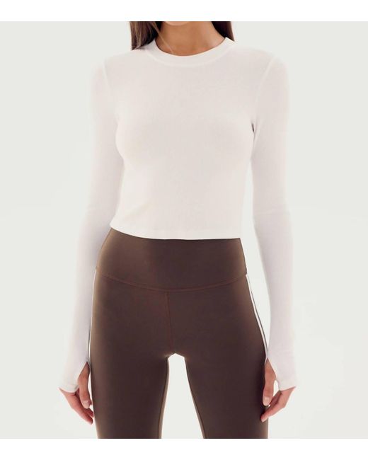 Splits59 White Louise Rib Long Sleeve