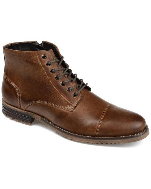 Thomas & Vine Leather Barton Cap Toe Ankle Boot in Brown for Men | Lyst