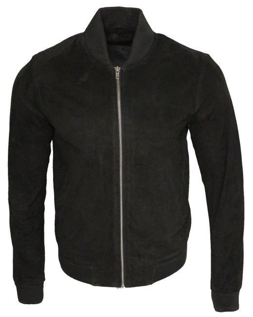 Infinity Leather Black Retro Goat Suede Varsity Leather Bomber Jacket-Athens for men