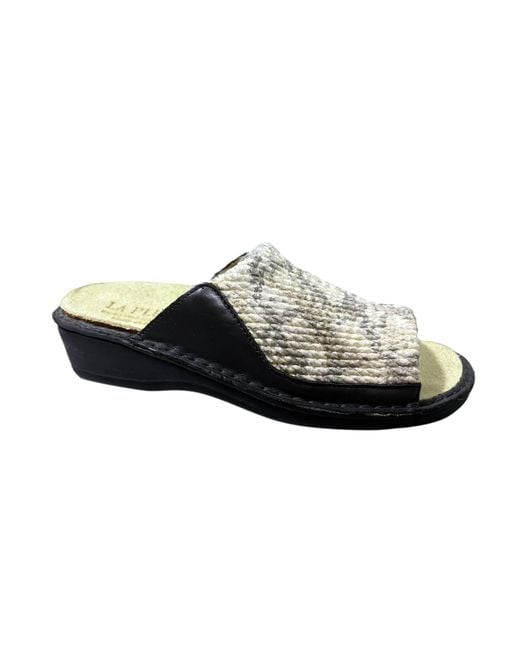 La Plume Black Stretch Sandals