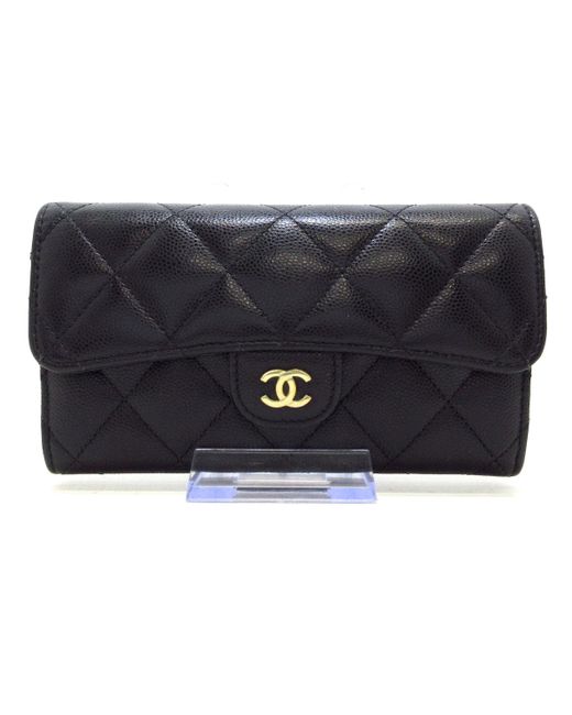 Chanel Blue Matrasse Leather Wallet (pre-owned)