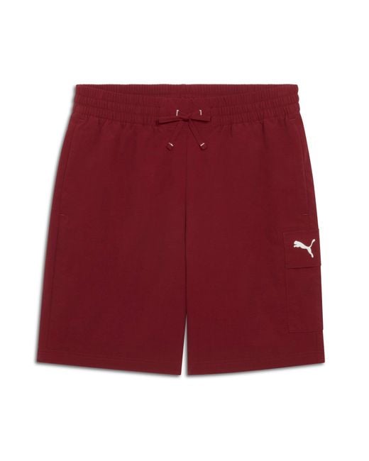PUMA Red Elevated Essentials 8" Cargo Shorts for men