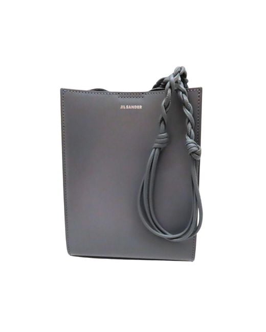 Jil Sander Gray Tangle Small Leather Shoulder Bag
