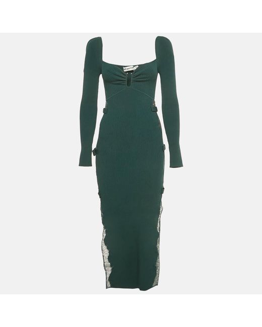 knit lace insert midi dress Self-portrait Lace-insert Reliable Ribbed-knit , Black Peplum – New Self YOUNGER