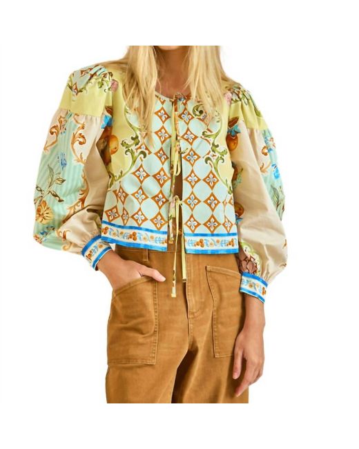 Hunter Bell Yellow Katie Balloon Sleeves Top
