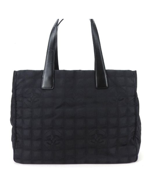 Chanel Black Travel Line Canvas Tote Bag (pre-owned)