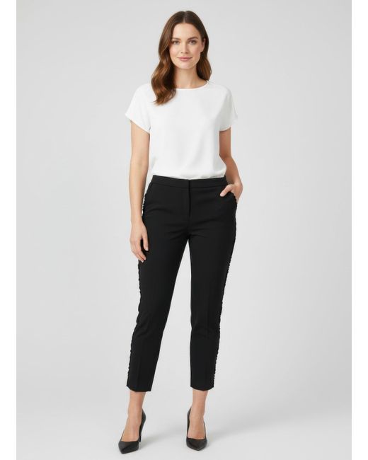 TRUEDAMES White Zac & Rachel Solid Ankle Pants