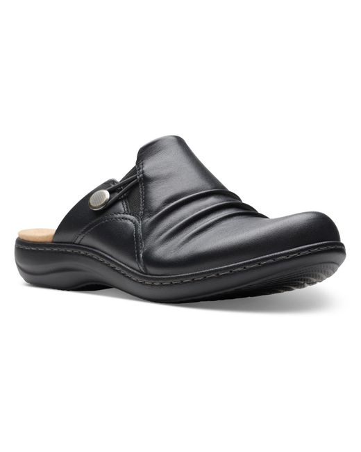 Clarks Black Laurieann Bay Leather Slip On Mules