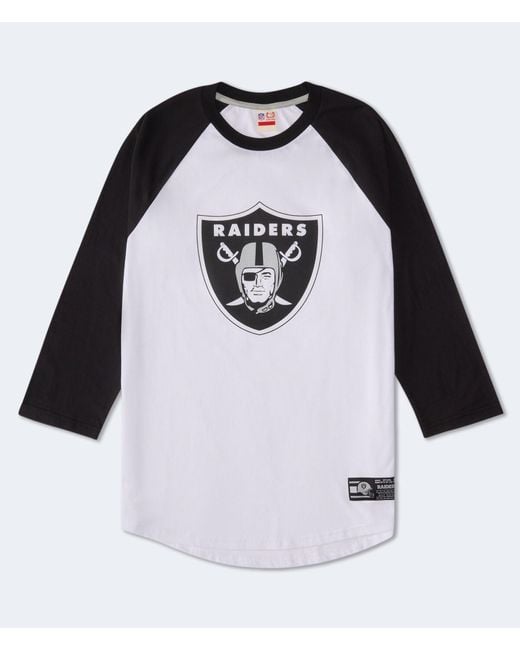 Aéropostale Black 3/4 Sleeve Las Vegas Raiders Relaxed Raglan Tee for men