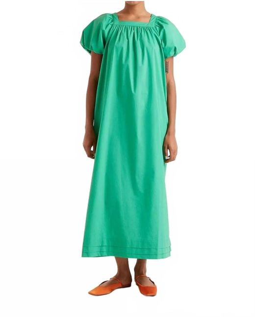Compañía Fantástica Green Long Puff Sleeve Dress