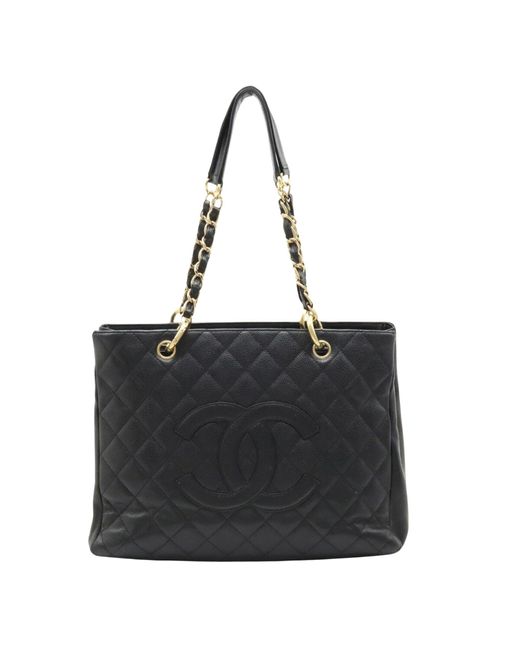 Chanel Black Matelassé Leather Shopper Bag (pre-owned)