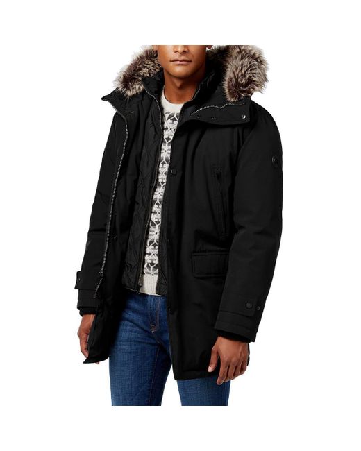 Michael Kors Black 2-In-1 Polyester Parka Coat for men