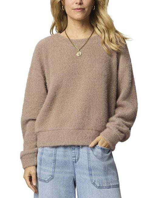 Splendid Brown Fallon Fuzzy Crewneck Pullover