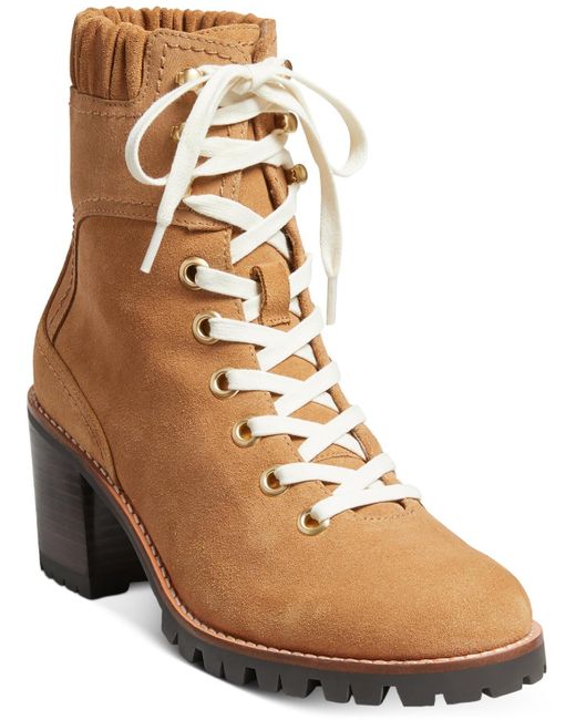 Jack Rogers Brown Harper Leather Lace Up Ankle Boots