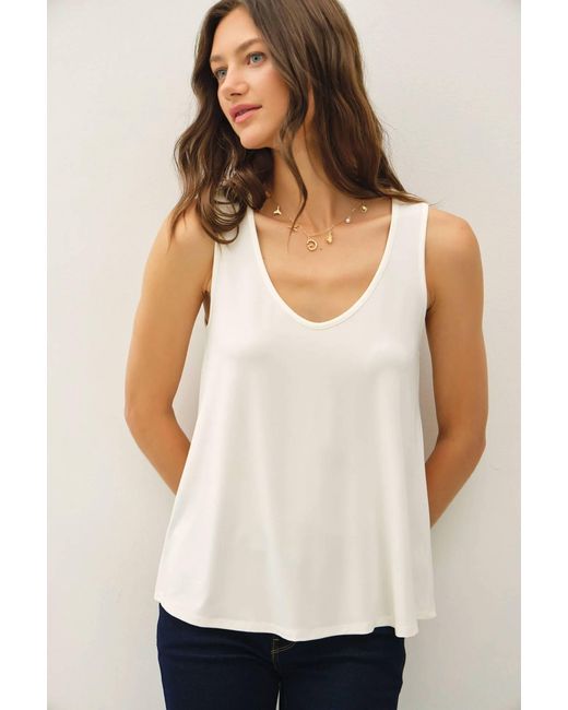 Be Cool White Flowy Luxe Tank
